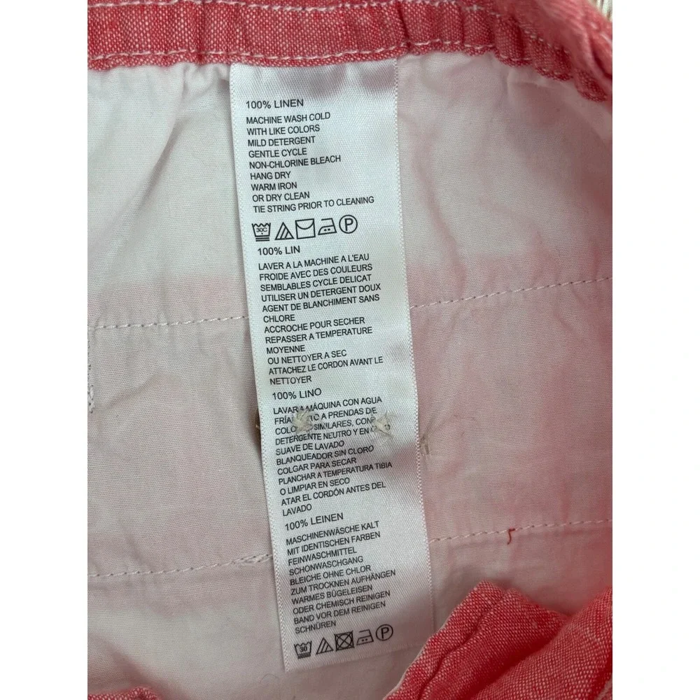 Tommy Bahama Palmbray Linen Shorts Coral Pink Size‎ Large L Drawstring 5